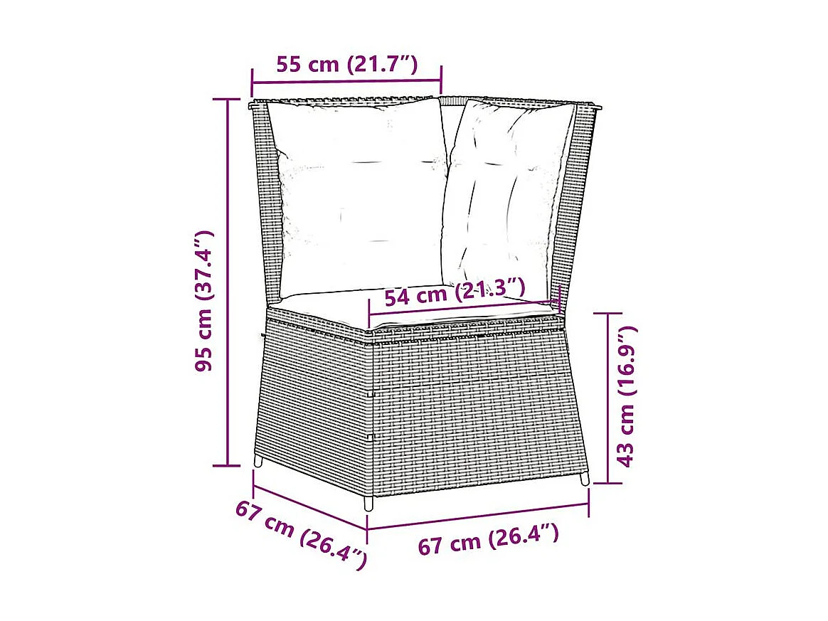 Canapé d'angle de jardin avec coussins beige résine tressée