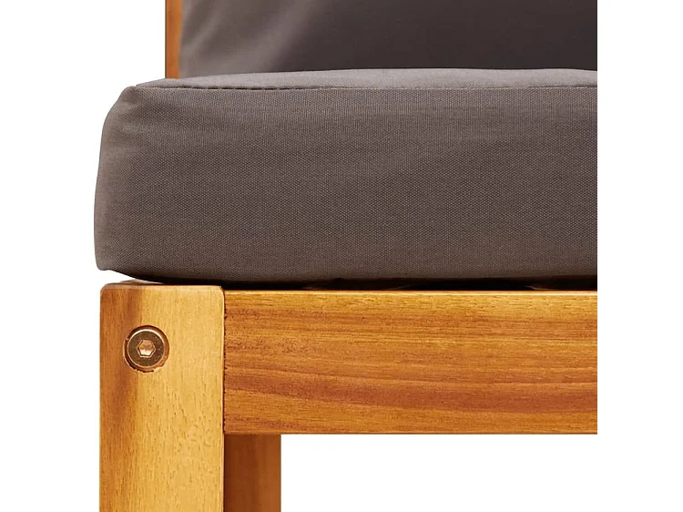 Salon de jardin avec coussins 6 pcs bois d'acacia solide