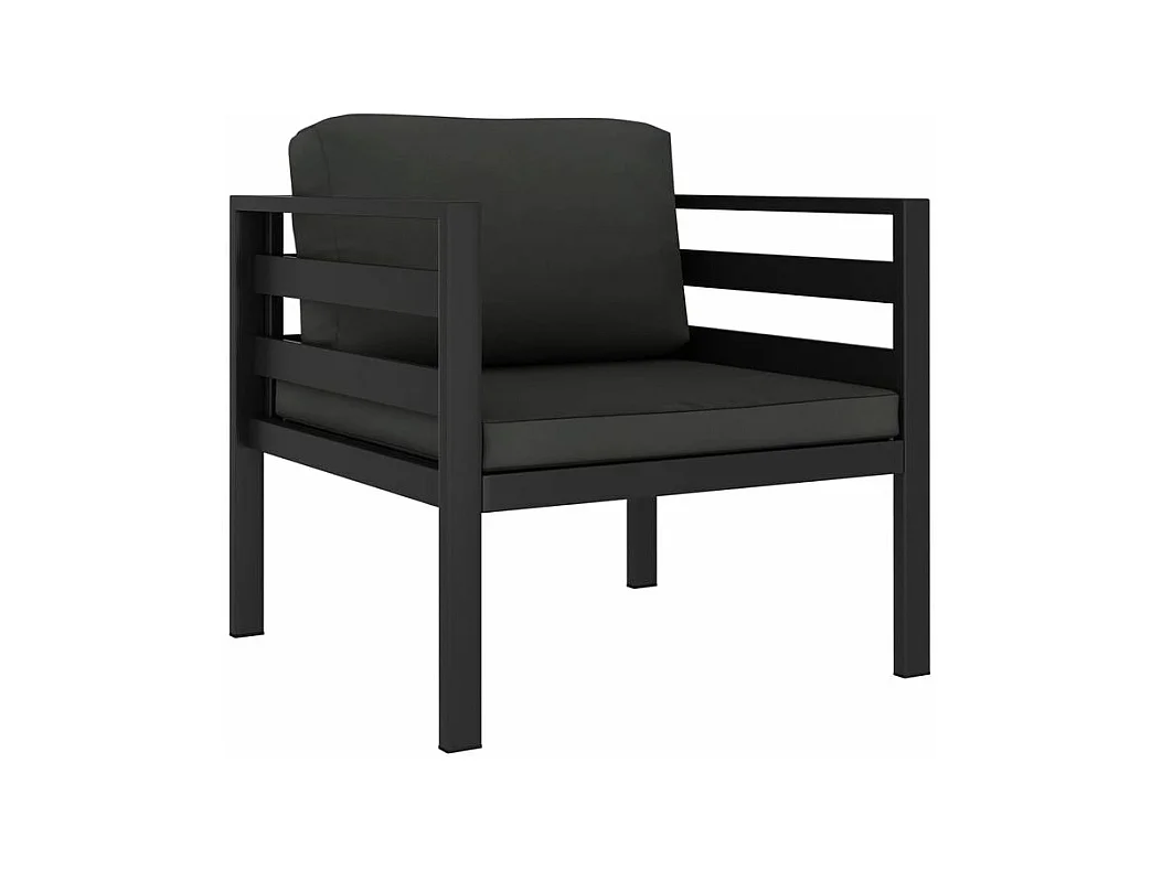 Salon de jardin 7 pcs avec coussins Aluminium Anthracite