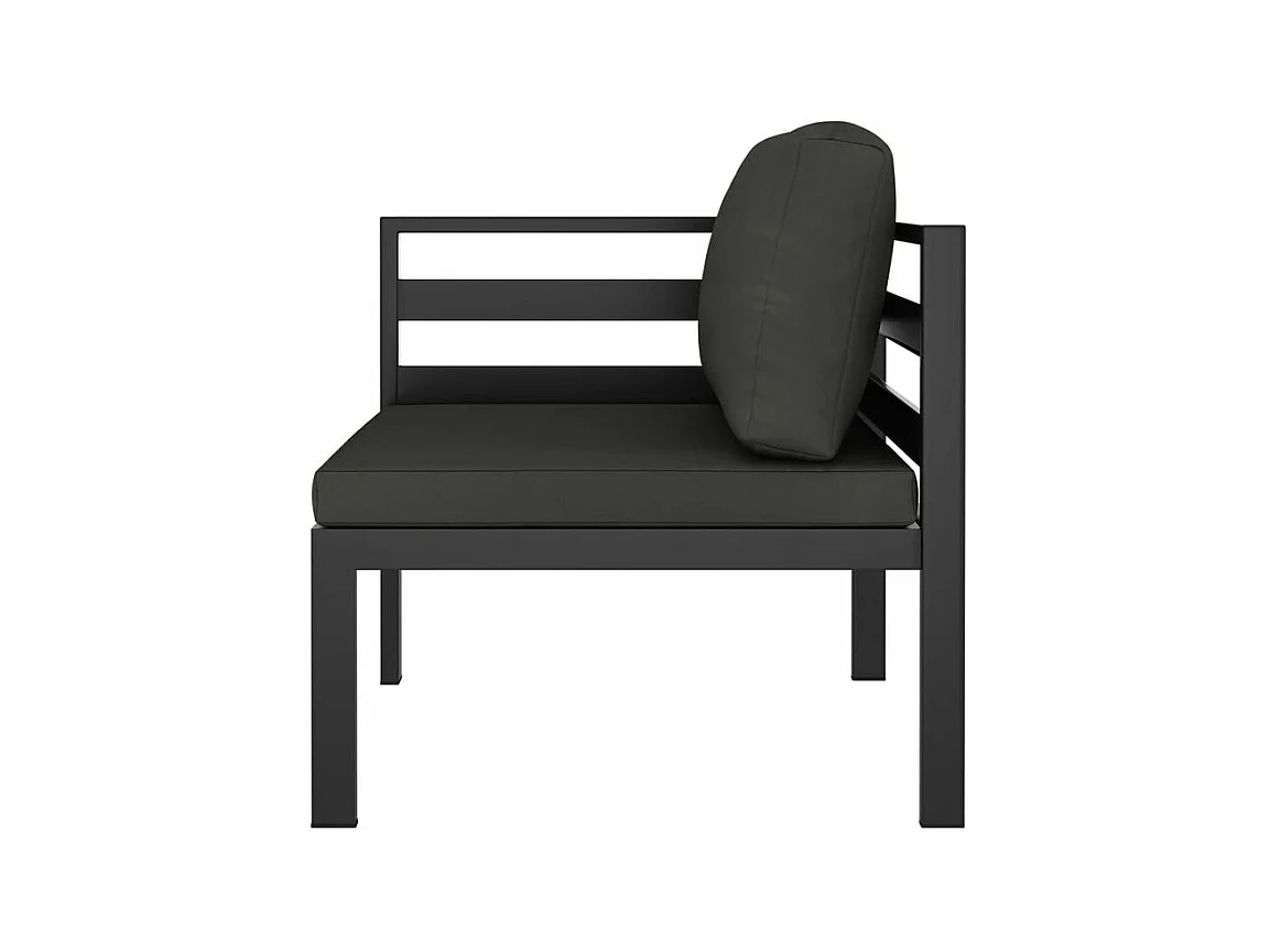 Salon de jardin 7 pcs avec coussins Aluminium Anthracite