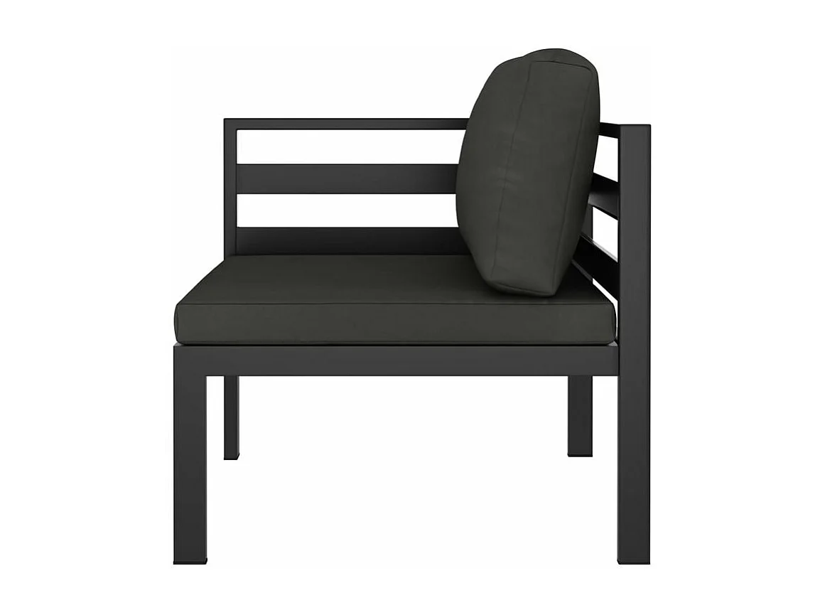 Salon de jardin 7 pcs avec coussins Aluminium Anthracite