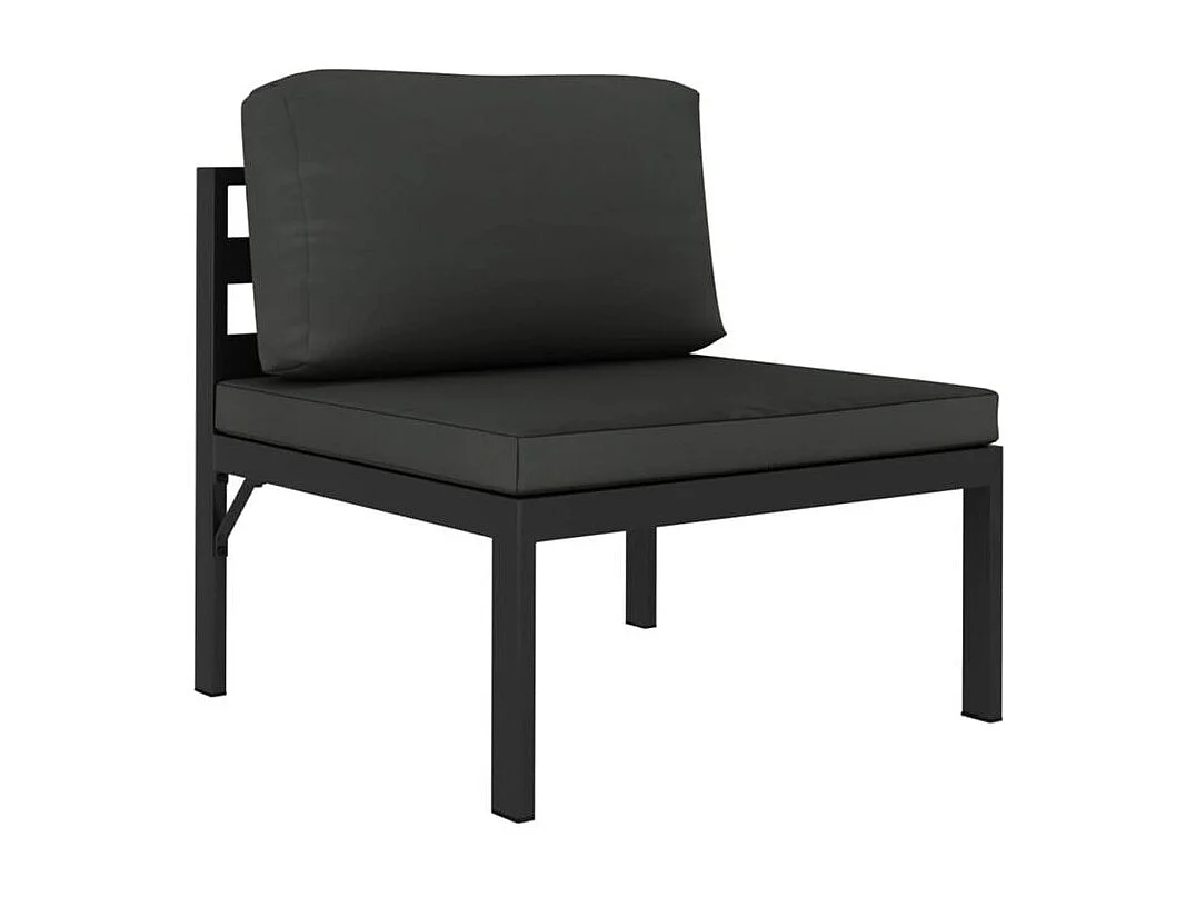 Salon de jardin 7 pcs avec coussins Aluminium Anthracite