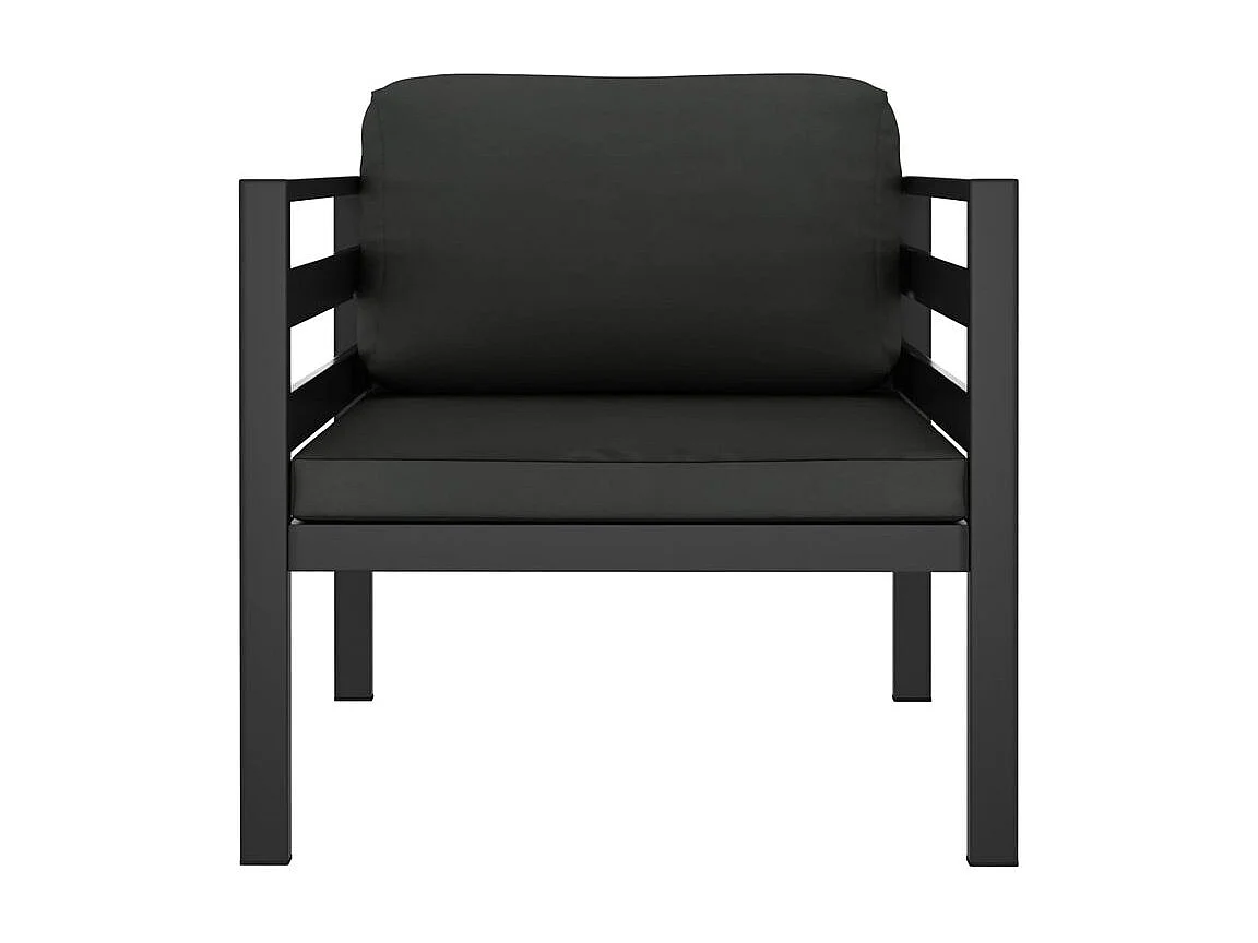 Salon de jardin 7 pcs avec coussins Aluminium Anthracite