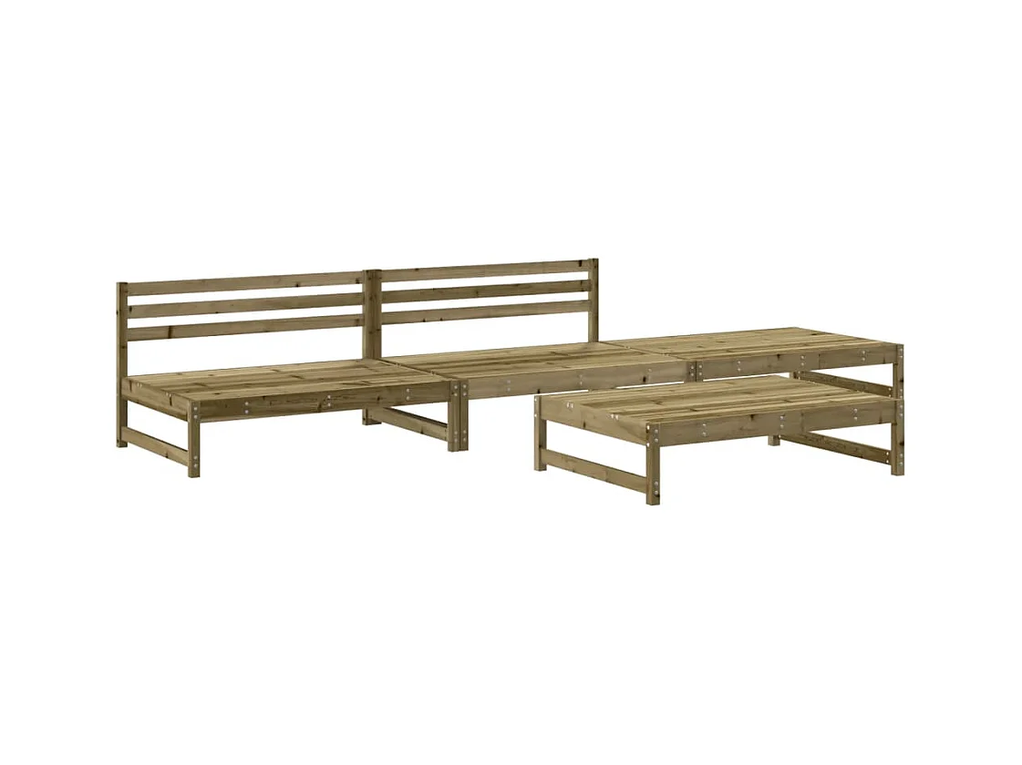 Salon de jardin 4 pcs bois de pin imprégné