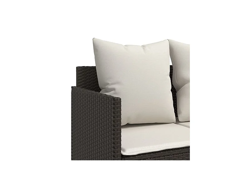 Salon de jardin avec coussins 5 pcs marron résine tressée