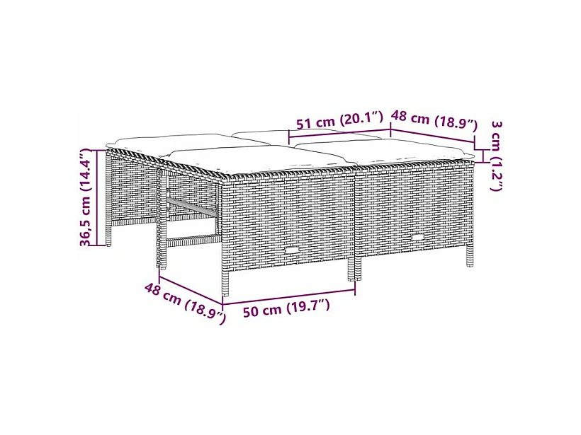 Salon de jardin avec coussins 5 pcs marron résine tressée