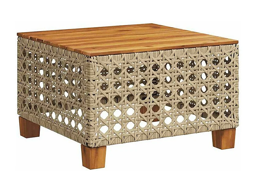 Salon de jardin 11 pcs avec coussins beige résine tressée