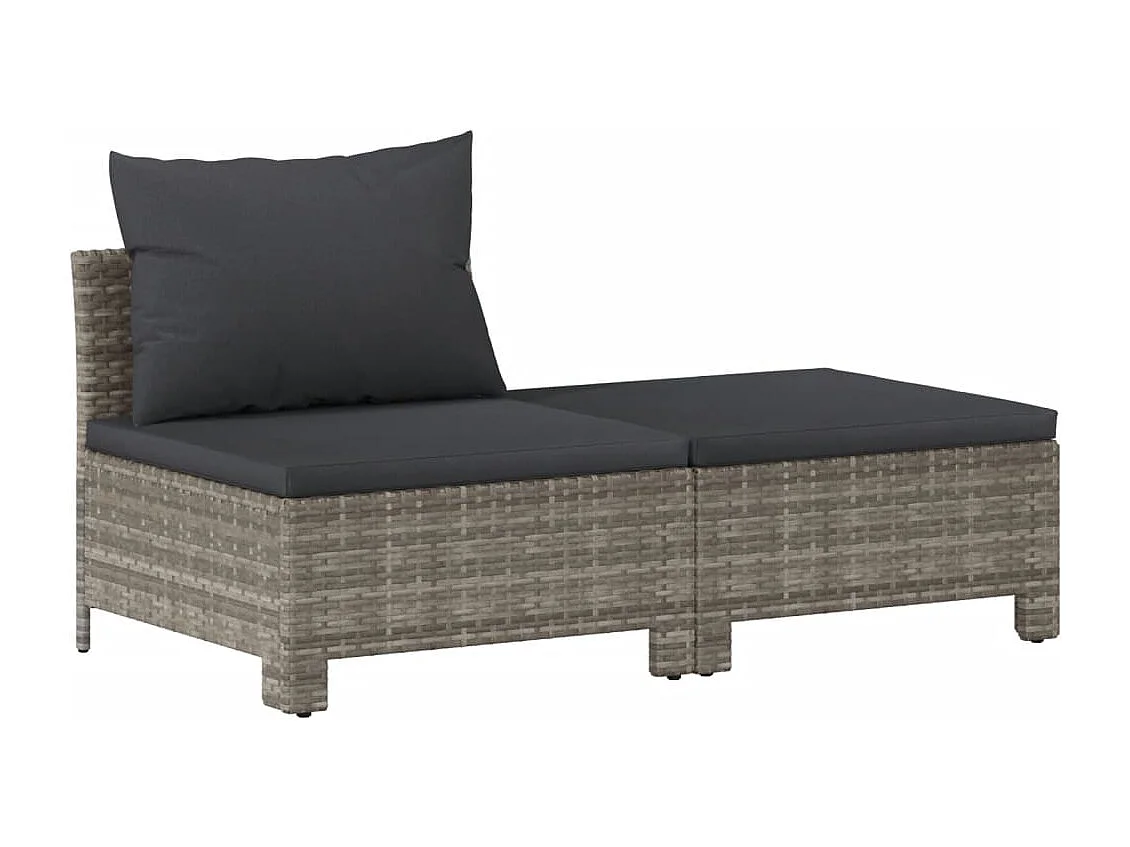 Salon de jardin 8 pcs avec coussins Gris Résine tressée