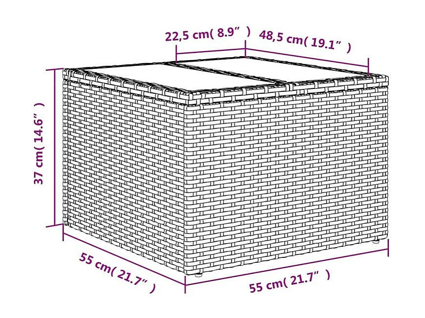 Salon de jardin 10 pcs avec coussins marron résine tressée