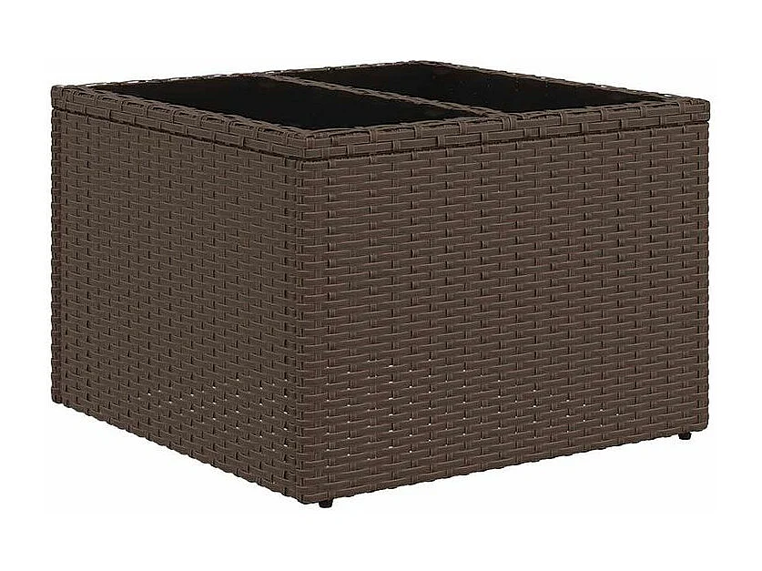 Salon de jardin et coussins 11 pcs marron résine tressée