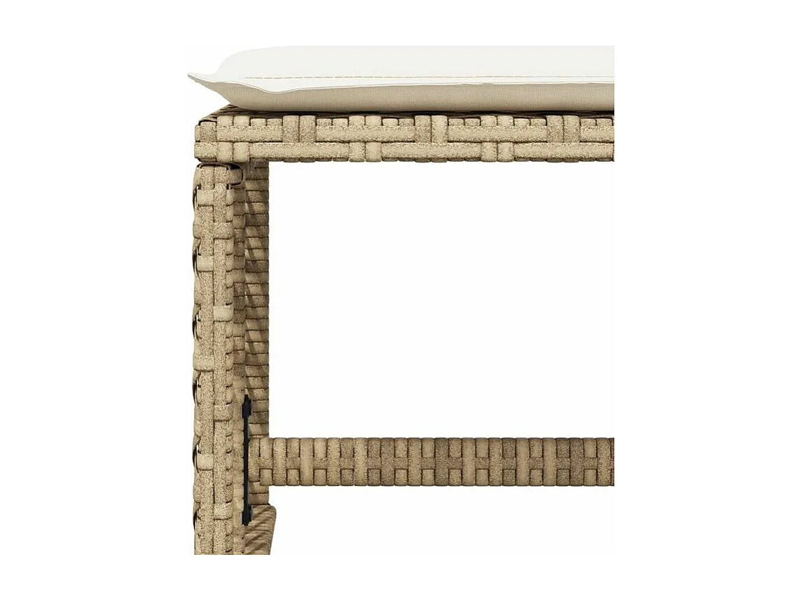 Ensemble à manger de jardin et coussins 17 pcs beige