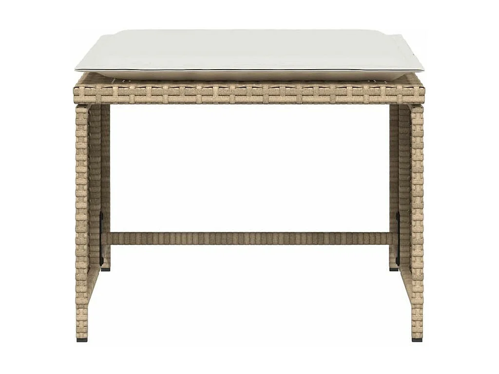 Chaise de jardin avec tabouret beige résine tressée