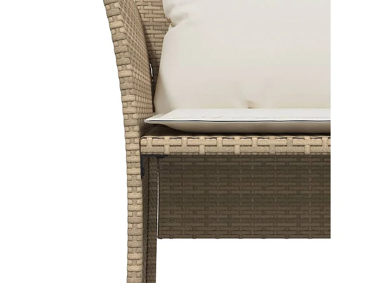 Chaise de jardin avec tabouret beige résine tressée