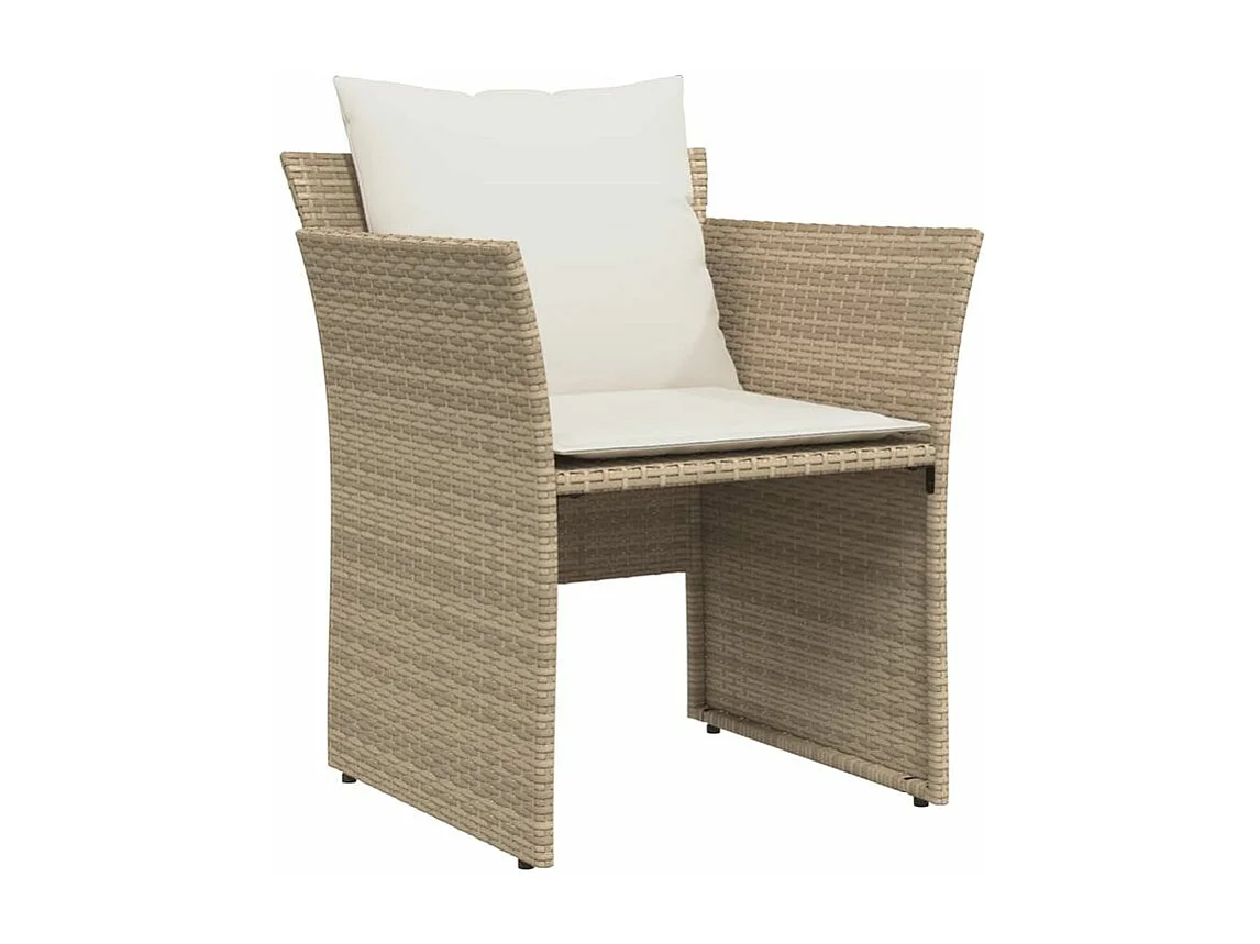 Chaise de jardin avec tabouret beige résine tressée