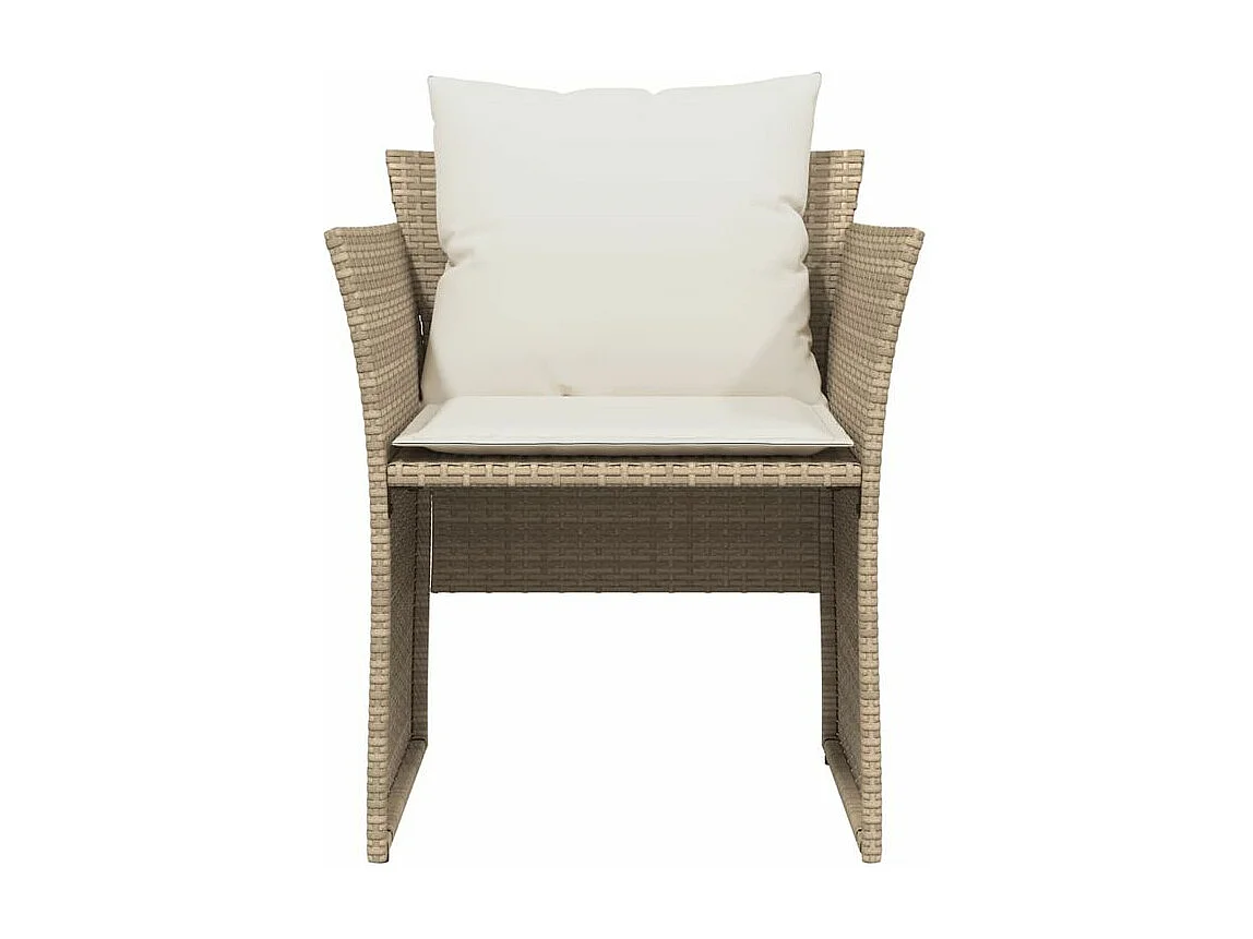 Chaise de jardin avec tabouret beige résine tressée