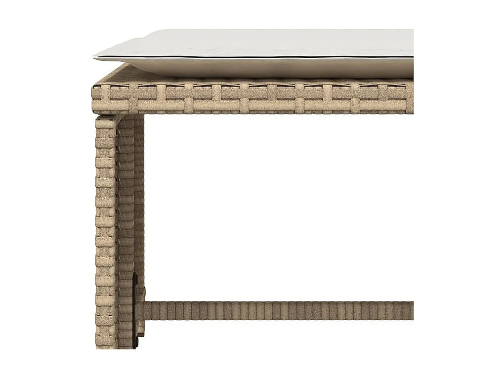 Chaise de jardin avec tabouret beige résine tressée