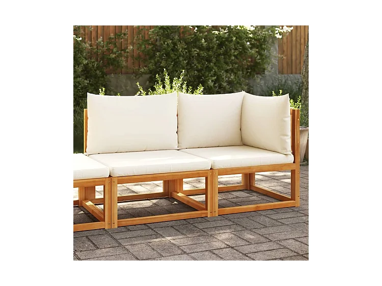 Canapé de jardin avec coussins 2 places bois massif d'acacia