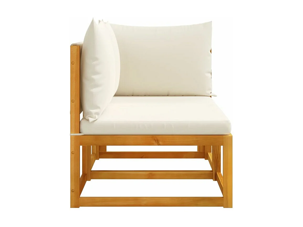 Canapé de jardin avec coussins 2 places bois massif d'acacia