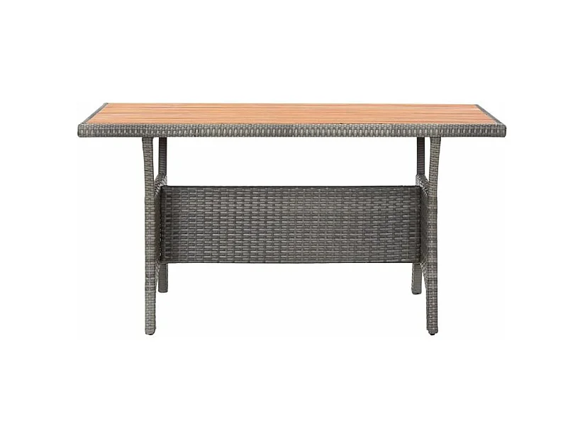 Ensemble à dîner de jardin 3 pcs Résine tressée bois d'acacia