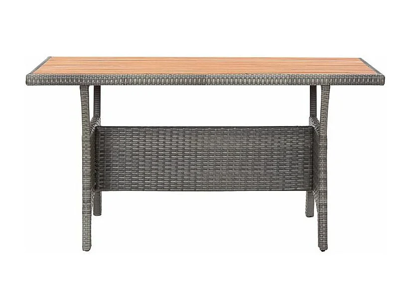 Ensemble à dîner de jardin 3 pcs Résine tressée bois d'acacia