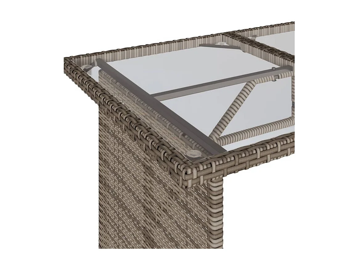 Salon de jardin 6 pcs avec coussins gris résine tressée