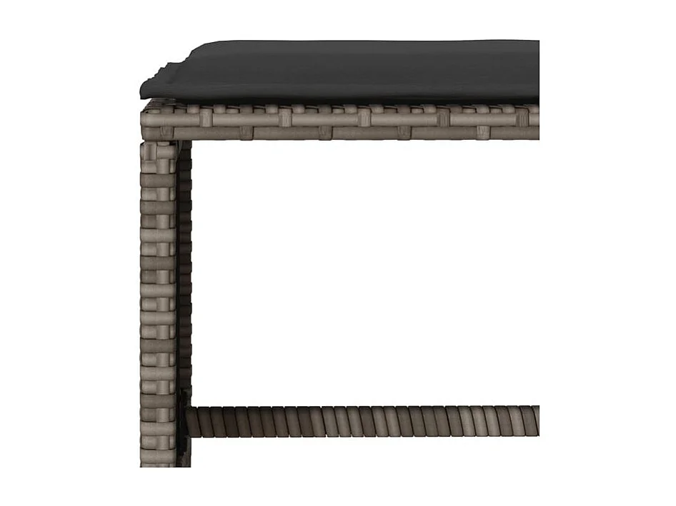 Salon de jardin 6 pcs avec coussins gris résine tressée