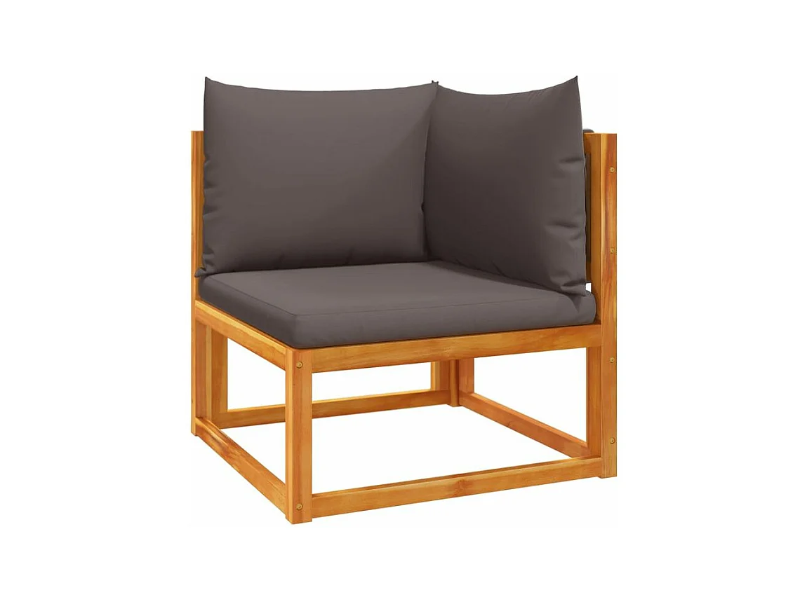 Salon de jardin avec coussins 9 pcs bois massif d'acacia