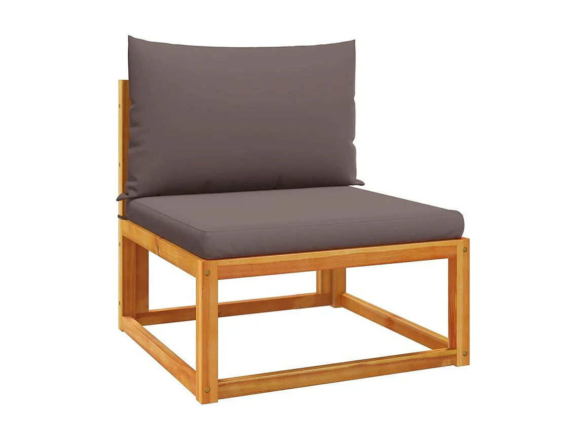 Salon de jardin avec coussins 9 pcs bois massif d'acacia