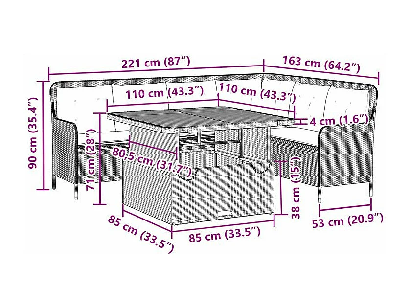Canapés de jardin 2 pcs avec coussins Noir Résine tressée
