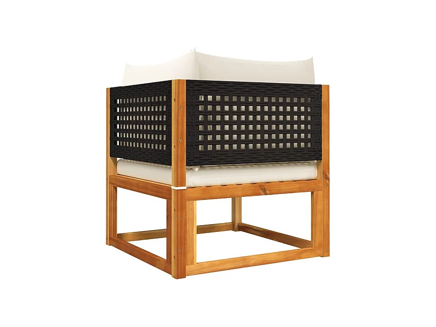 Salon de jardin avec coussins 6 pcs bois d'acacia solide