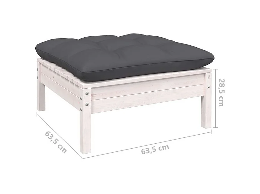 Salon de jardin 6 pcs avec coussins anthracite bois de pin