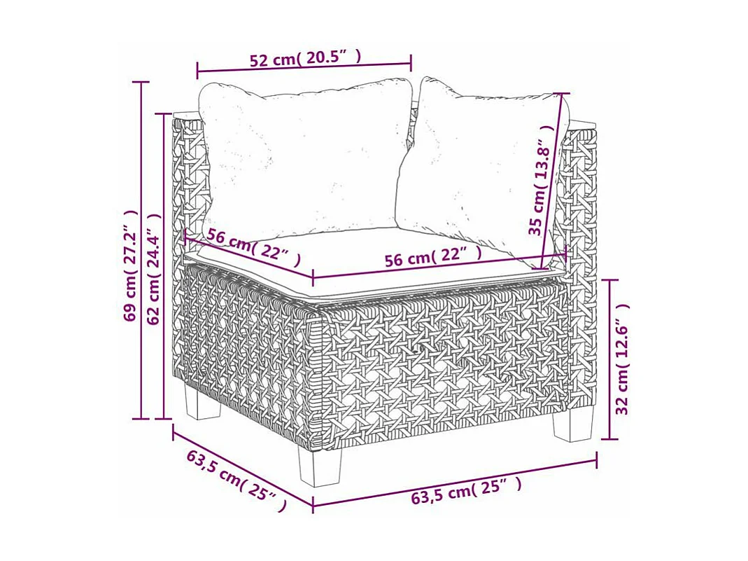 Salon de jardin avec coussins 7 pcs gris résine tressée