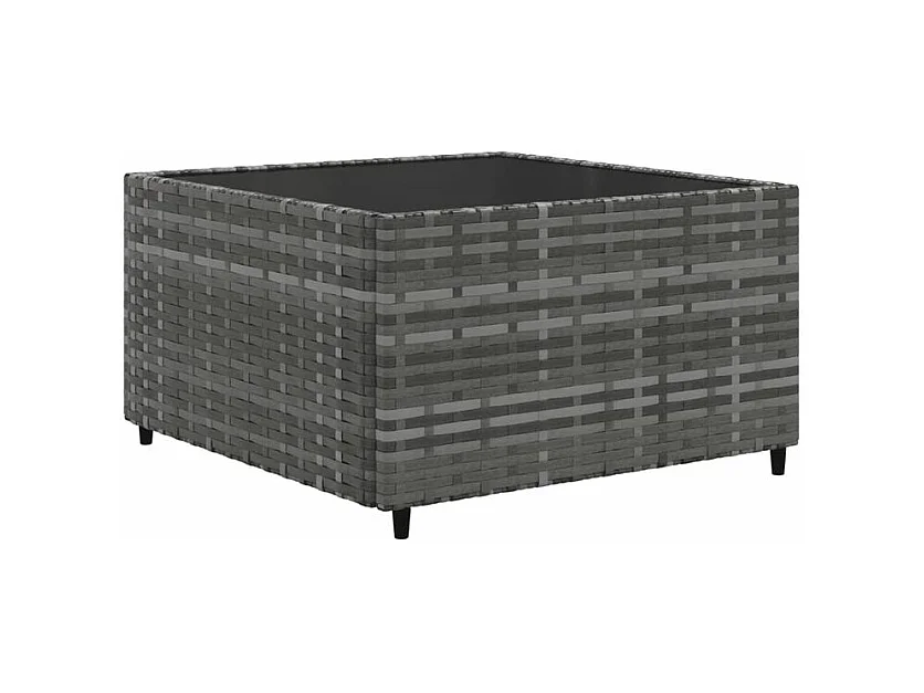 Salon de jardin 7 pcs avec coussins Gris Résine tressée