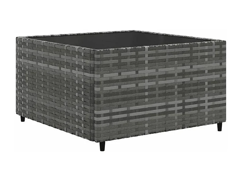 7-delige Loungeset met kussens poly rattan grijs