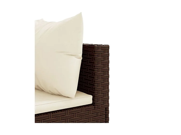 Salon de jardin 6 pcs avec coussins Marron Résine tressée