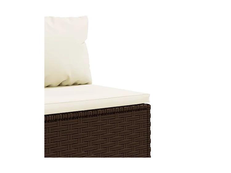 Salon de jardin 6 pcs avec coussins Marron Résine tressée