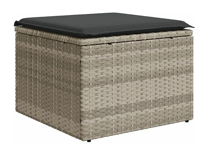 Salon de jardin 6 pcs avec coussins gris clair résine tressée