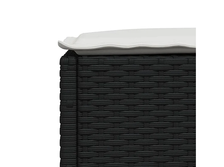 Salon de jardin 4 pcs avec coussins noir résine tressée