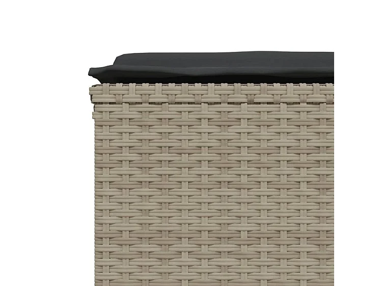 Salon de jardin 5 pcs avec coussins gris clair résine tressée