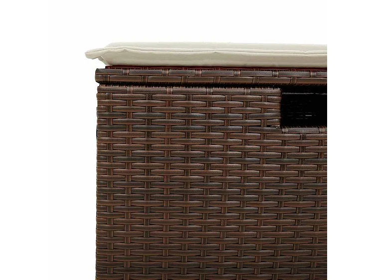 Salon de jardin avec coussins 6 pcs marron résine tressée