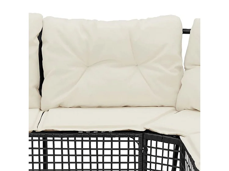 Canapé de jardin et coussins et repose-pied en forme de L rotin