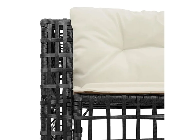 Canapé de jardin et coussins et repose-pied en forme de L rotin