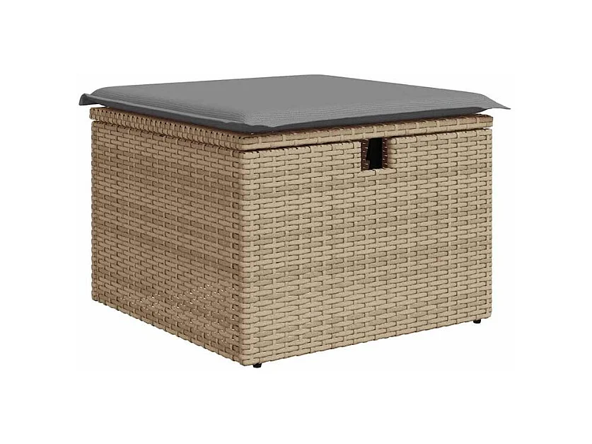 Salon de jardin avec coussins 6 pcs beige résine tressée