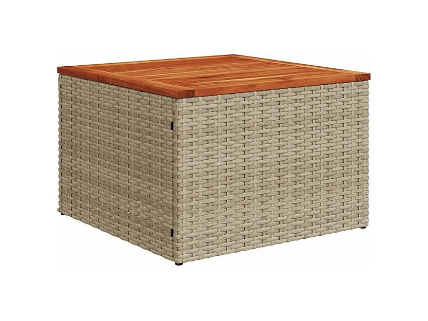 Salon de jardin avec coussins 6 pcs beige résine tressée