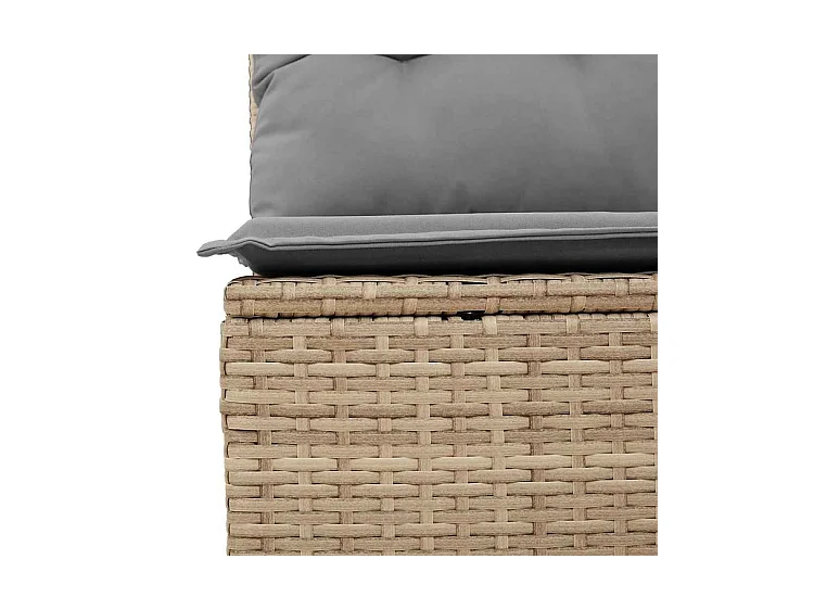 Salon de jardin avec coussins 6 pcs beige résine tressée