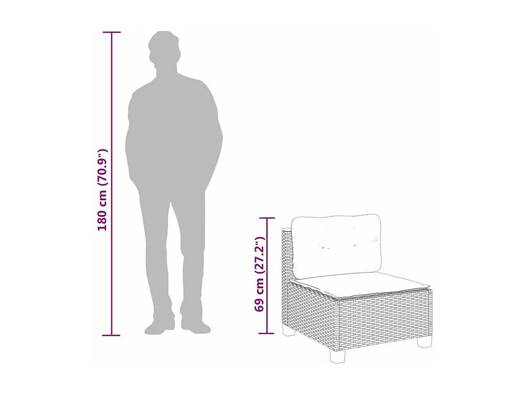 Salon de jardin avec coussins 7 pcs beige résine tressée