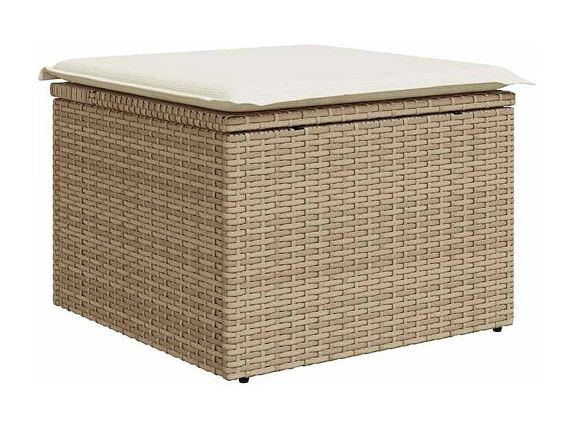 Salon de jardin avec coussins 6 pcs beige résine tressée