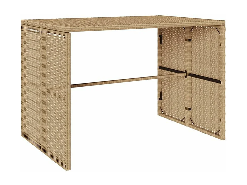 Ensemble à manger de jardin et coussins 3 pcs Beige poly rotin