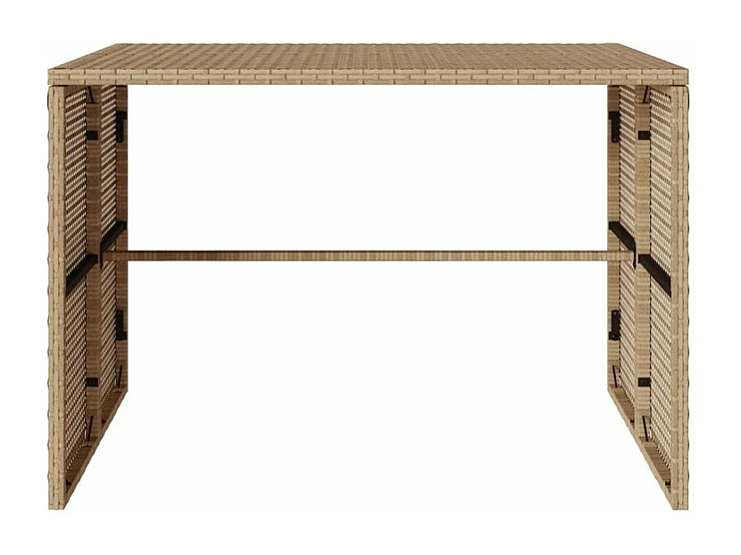 Ensemble à manger de jardin et coussins 3 pcs Beige poly rotin