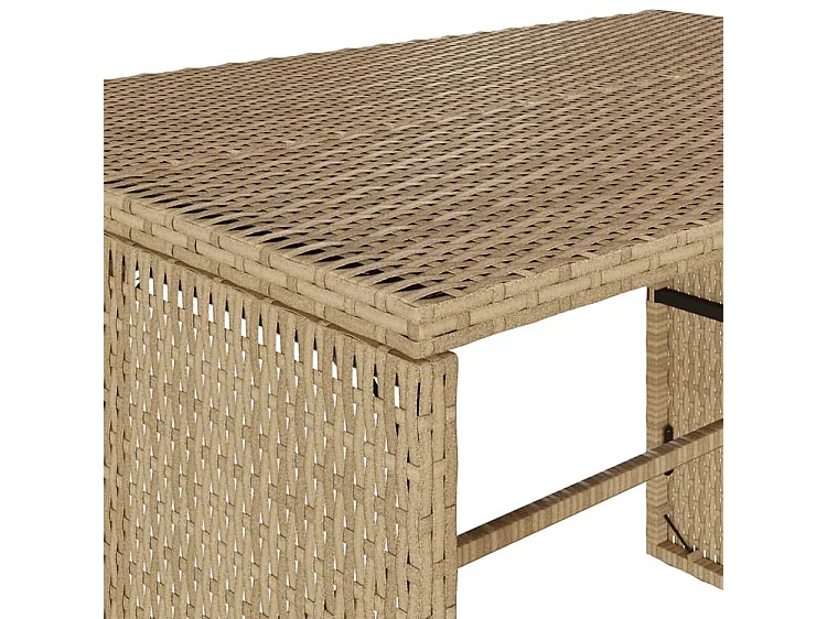 Ensemble à manger de jardin et coussins 3 pcs Beige poly rotin
